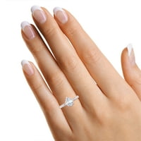 Zaručnički prsten od moissanita i dijamanata okruglog reza od 8 karata od punog ružičastog zlata od 10 karata