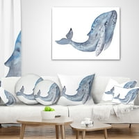 Dizajnirati veliki akvarel kita - jastuk za bacanje životinja - 16x16