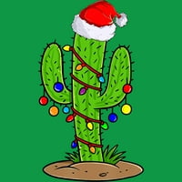 T-shirt Christmas Lights Cactus Lover men ' s Kelly Green Graphic Tee - Dizajn Ljudi 2XL