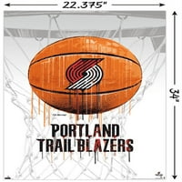 Portland Trail Blazers-plakat za košarku na zidu s gumbima, 22.375 34