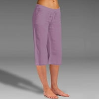 Modne ženske hlače s ravnim nogavicama lagane široke hlače za trčanje opuštene udobne ravne hlače do teleta ženske
