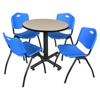 Okrugli stol za opuštanje u bež boji od 42 i stolice u obliku slova m, Više boja