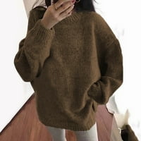 Pleteni džemper s patentnim zatvaračem ženski jednobojni gornji dio dugih rukava Modni jednobojni pleteni džemper