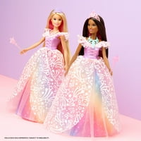 Lutka princeza kraljevske lopte Barbie iz Drimtopije, plavuša u sjajnoj duginoj balskoj haljini