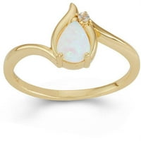 Stvorio Opal i stvorio bijeli safir od 18kt zlata preko srebrnog prstena u obliku kruške