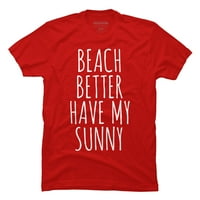 Plaža bolje nosi moju sunčanu mušku crvenu grafičku majicu - dizajn Iz e-maila