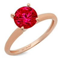 1. CT Brilliant okrugli rez čisto simulirani dijamant 18K ružičasti zlatni prsten SZ 4.75