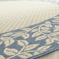 Tradicionalni cvjetni tepih za unutarnju i vanjsku upotrebu, 6'7 6'7 kvadratna, prirodno plava
