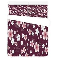 Posteljina set trešnje cvjetanje sakura dvostruka veličina prekrivača s jastučnicama za ukras za kućnu posteljinu