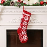 Baywell božićne čarape, velike kabelske čarape, snježna pahuljica snježni božićno drvce pletene čarape ukrasi