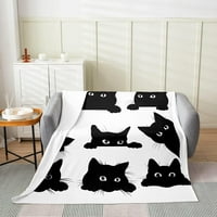 Mačka runo bacanje pokrivača, dječji ljubimci mačke flanel fuzzy pokrivač za kauč s kaučem za krevet, 3d životinja