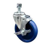Uređaj za lijevanje s navojem od punog poliuretana s navojem s plavim kotačem od 5 1,25 i šipkom od 1 2 i gornjom