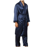Muška spavaćica u donjem rublju, Muška obična ležerna odjeća s dugim rukavima, kućni džep na vezanje, duga pidžama