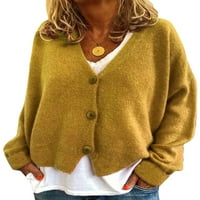 Ženski jednodijelni džemper s dugim rukavima s dugim rukavima, ženski udoban džemper, jednobojna odjeća za slobodno