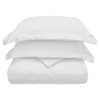 Modalni set posteljine od 300 navoja, poplun i jastučnica od 3 komada od 3 komada, bijela