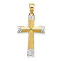 Privjesak u obliku križa s dijamantima izrezanim u 14 karata žutog i bijelog rodija.