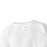 Lizxun dot print solidna boja pulover dugih rukava + pantalone s džepom