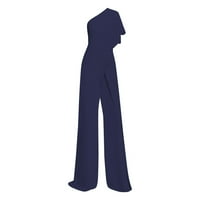 Povremeni kombinezoni za žene čvrste kombinezone u boji Ravne hlače jednostavne i izvrstan dizajn tamne plave