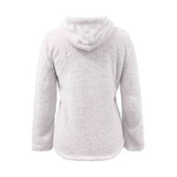 Majica s kapuljačom za žene, ženska modna jednobojna Plišana majica s puloverom u obliku vrata, pulover, široka