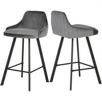 Baršunasta stolica u boji 25,5u sivoj boji