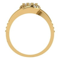 Dijamant okruglog reza od 18k žutog zlata Imitacija dijamanta s naglascima, veličina vjenčanog seta 9