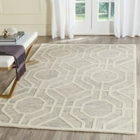 Tepih od vune u geometrijskom uzorku, svijetloplava slonovača, kvadrat 6' 6'