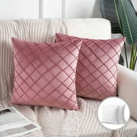 18 18 Moderni ružičasti karirani baršunasti jastuk od poliestera