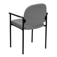 Luksuzni namještaj od udobne sive tkanine, čelična bočna stolica koja se može slagati s naslonima za ruke