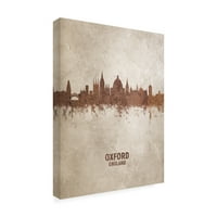 Zaštitni znak likovne umjetnosti 'Oxford England hrđa Skyline' platno umjetnost Michaela Tompsetta