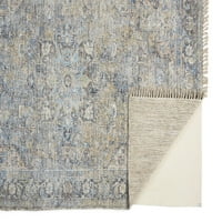 Ramey Vintage Space obojena vuna prostirka, plava svijetlo siva, 9ft 12ft prostirka prostirka