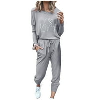 Durtebeua Womens Sweatsuits crtanje trenirke JOGGER Sportske odjeće set