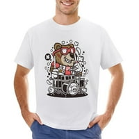 Medvjed bubnjar muške grafičke majice Vintage Sport Sport Sport Tee White l