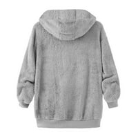 Dodatni / ženski modni zimski kaput džemper pulover s kapuljačom topli vuneni plišani kaput gornji dio s patentnim