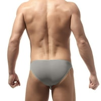 Huachen muški elastični tijesni niski struk čvrste boje seksi kratke hlače ledene svile