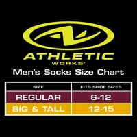 Atletic Works Muške čarape za posadu, 6-pack