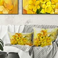 Jedinstveni buket žutog cvijeća narcisa - jastuk cvjetnog bacanja - 18x18