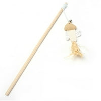 Drveni štapić za kućne mačke sa zvonom i perom