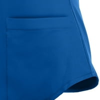 Ženski kratki rukavi v vratni vrhovi radeći solidne boje džepna bluza s-5xl
