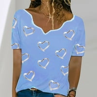 Ženska Moda voli tiskane majice s nepravilnim ovratnikom kratkih rukava, kupite jednu ili dvije veličine veće