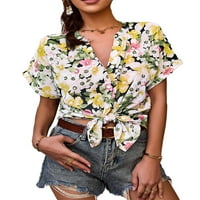 Donji dio / ženski cvjetni top, široki kardigan, široke boemske košulje, majice kratkih rukava u obliku slova