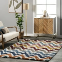 NULOOOM Alissa Modern Chevron Shag Area tepih, 5 '7' 6