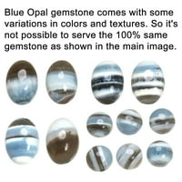Prsten od prirodnog plavog opala od sterling srebra ručno izrađeni nakit