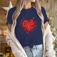 Olyvenn Spasi velike majice za žene za žene grafički kratki rukavi ljubav srce Print moda dame bluze bluze vrhovi