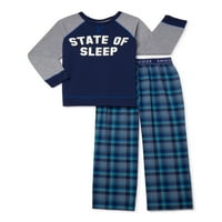 Ugodni džemovi dječaci flece Top & Flanel Bottoms dvodijelni set pidžama, veličine 4-14