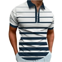 Ljetne košulje za muškarce, pulover s reverom s patentnim zatvaračem s printom od 3 inča, sportska odjeća kratkih