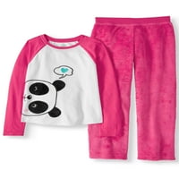2-dijelni set pidžame za djevojčice: ugodan gornji dio s uzorkom i široke hlače