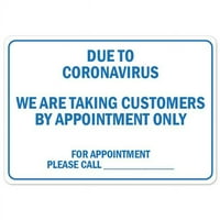 Signmission OS-NS-RD-710- COVID- Znak- Zbog koronavirusa uzimamo kupce samo po dogovoru
