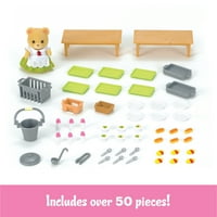 Školski trpezarijski set, Set za igru kućica za lutke s figuricom i priborom