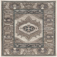 Vintage Plavo-sivi aztečki tepih, 8' 10'
