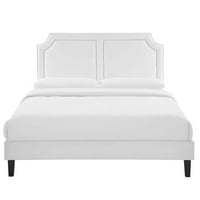 Bračni krevet u bijeloj baršunastoj bijeloj boji